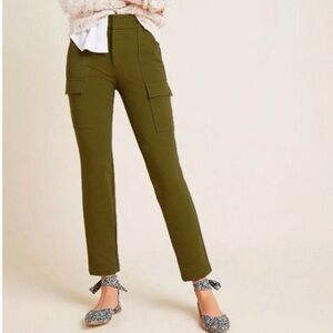 Anthropologie The Essential Slim Knit Cargo Pocket Ankle Crop Pants - Size: 2
